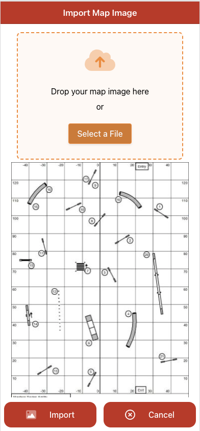 screenshot of a course map being imported